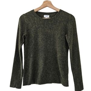 J Crew Green Wool Blend Teddie Sweater